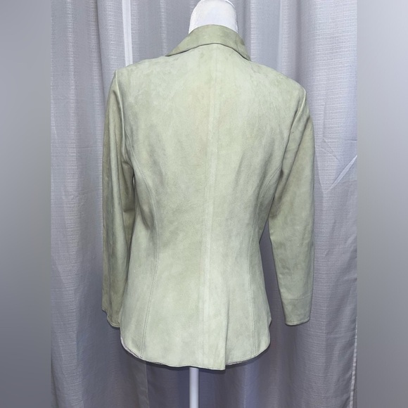 Lafayette 148 light green 100% suede blazer | size Small - Picture 4 of 8